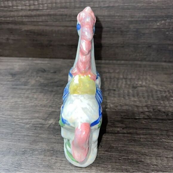 Vintage Hand Painted Metallic Porcelain Unicorn Figurine - Picture 4 of 9